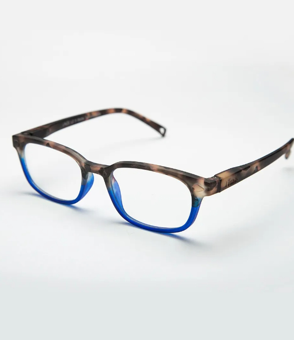 lente marco azul -marron